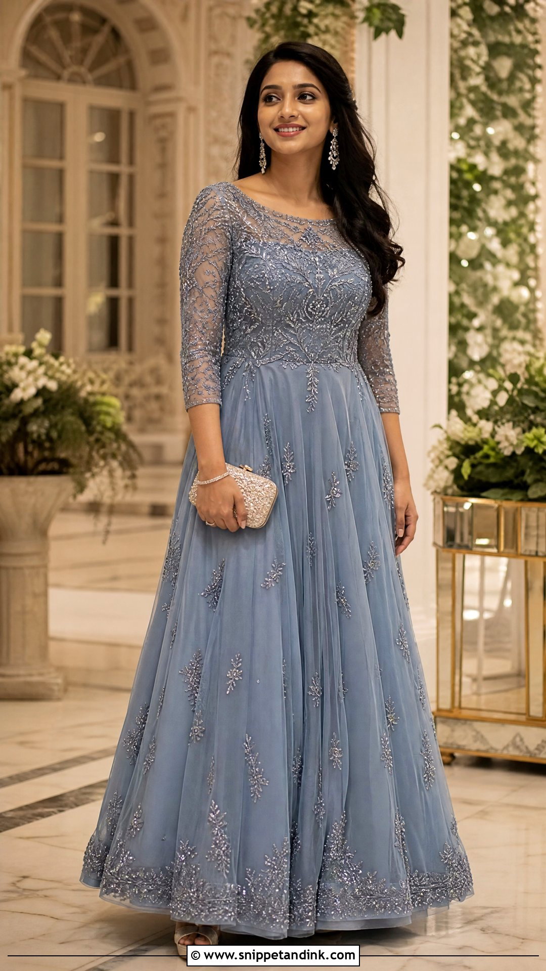 Embroidered Gown for Brother Marriage - Snippet and Ink - 25 Brother Marriage Dress for Sister Ideas