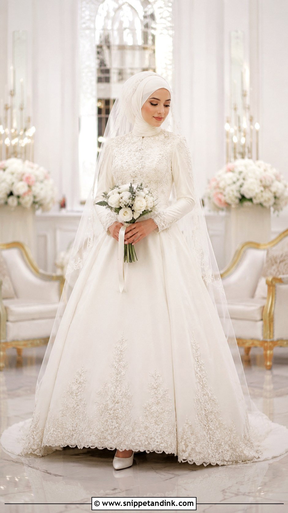 Embroidered Islamic Wedding Dress - Snippet and Ink - 25 Islamic Wedding Dresses