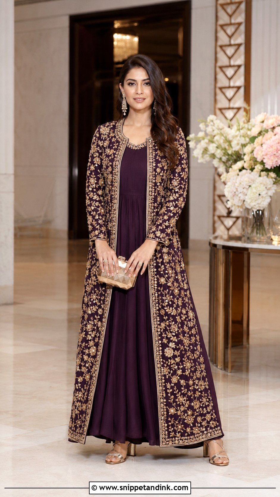 Embroidered Jacket Gown - Snippet and Ink - 20 Latest Gown Designs Indian Wedding