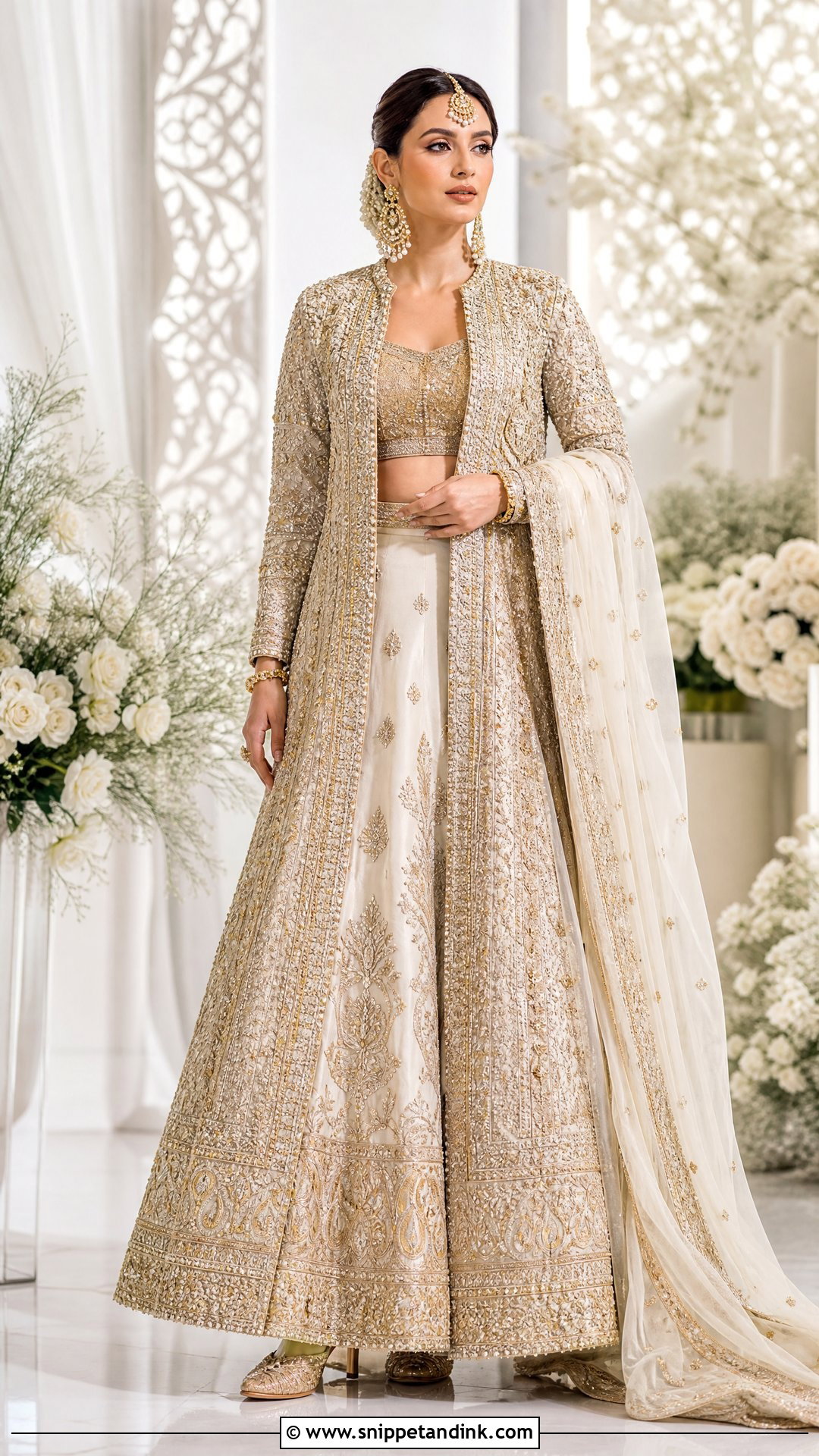 Embroidered Jacket Indian Bridal Lehenga - Snippet and Ink - 20 Indian Bridal Wedding Dresses