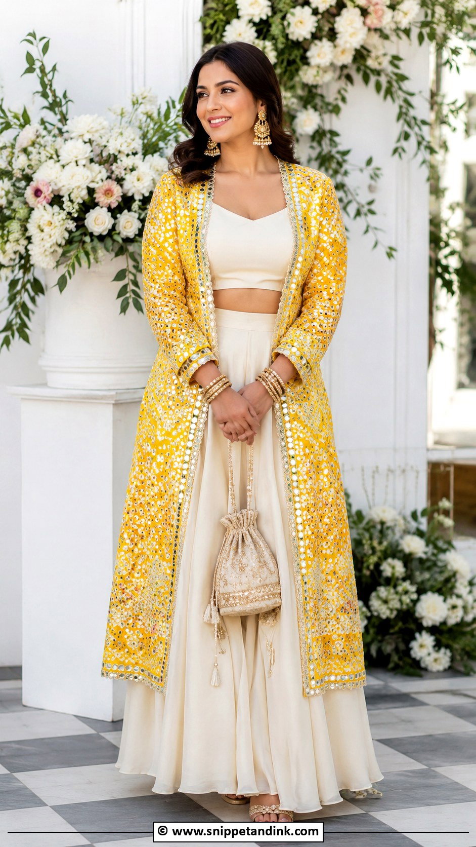 Embroidered Jacket Mehndi Outfit - Snippet and Ink - 30 Mehandi Dresses Mehndi Outfit