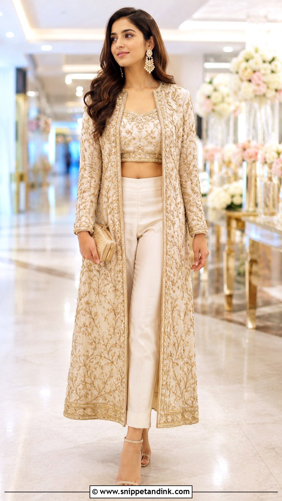 Embroidered Jacket Set For Sister Wedding - Snippet and Ink - 30 Indian Sister Wedding Dress Ideas