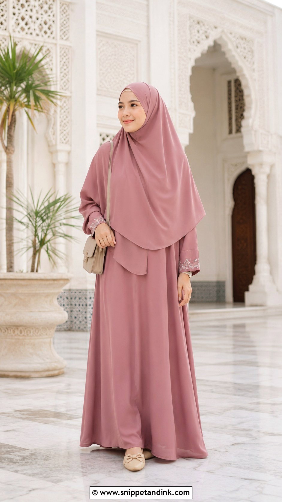 Embroidered Jilbab With Khimar - Snippet and Ink - 20 Ied Mubarak Outfit Hijab Ideas