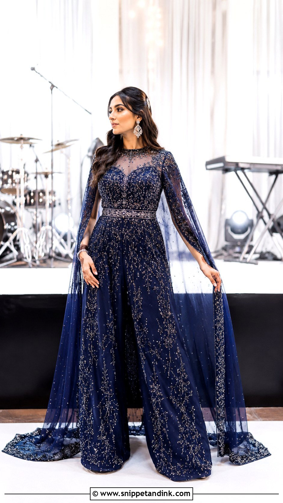 Embroidered Jumpsuit Bride Sangeet Look - Snippet and Ink - 20 Bride Sangeet Look Ideas