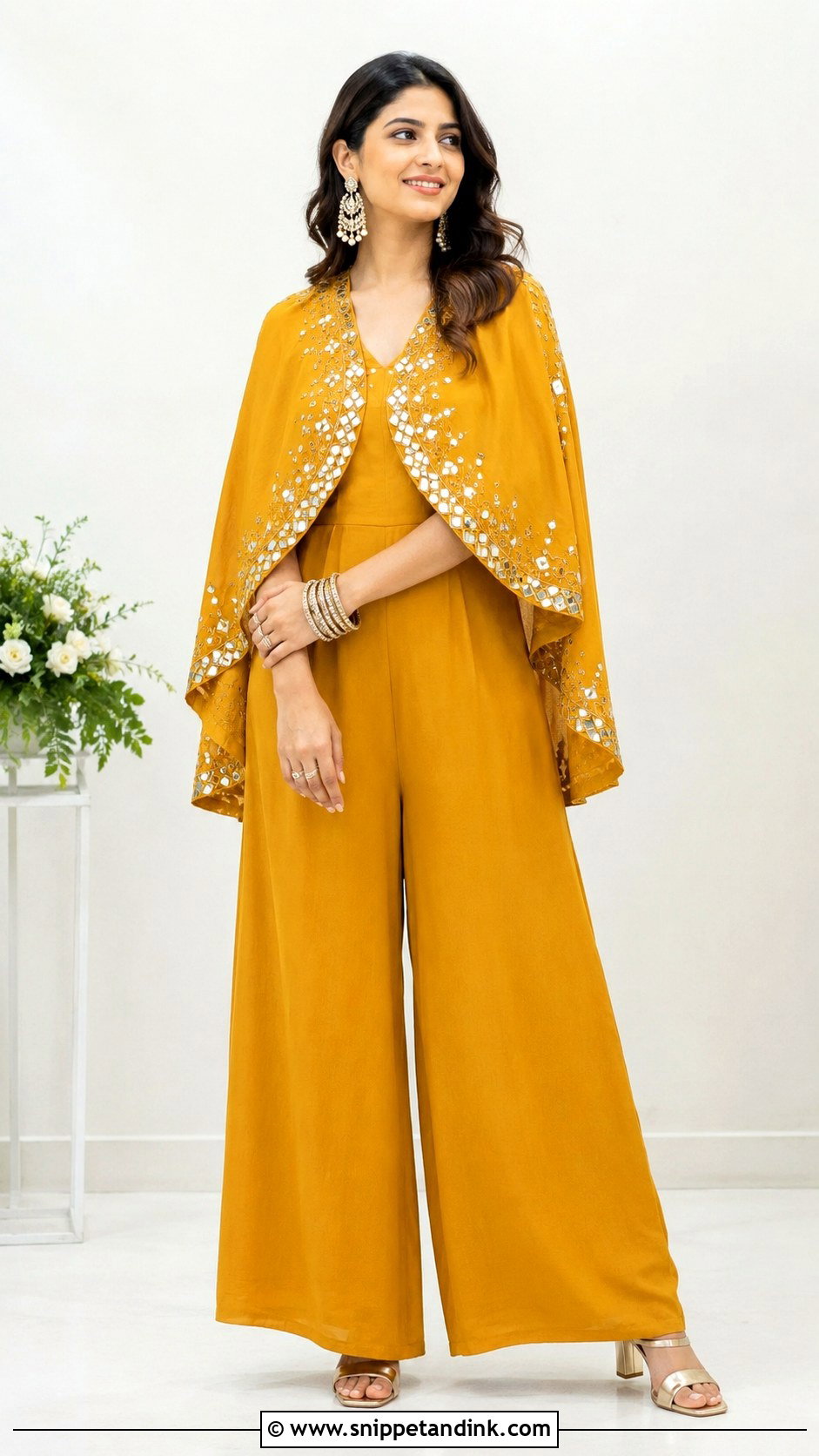 Embroidered Jumpsuit For Mehendi Function - Snippet and Ink - 25 Dress for Mehendi Function Ideas