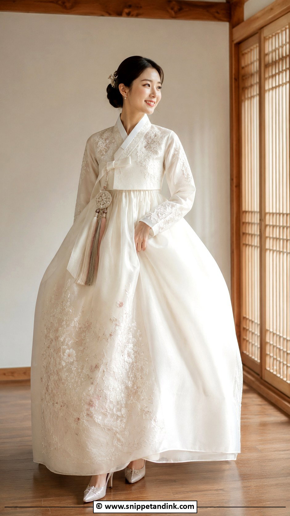 Embroidered Korean Wedding Dress - Snippet and Ink - 25 Korean Wedding Dresses