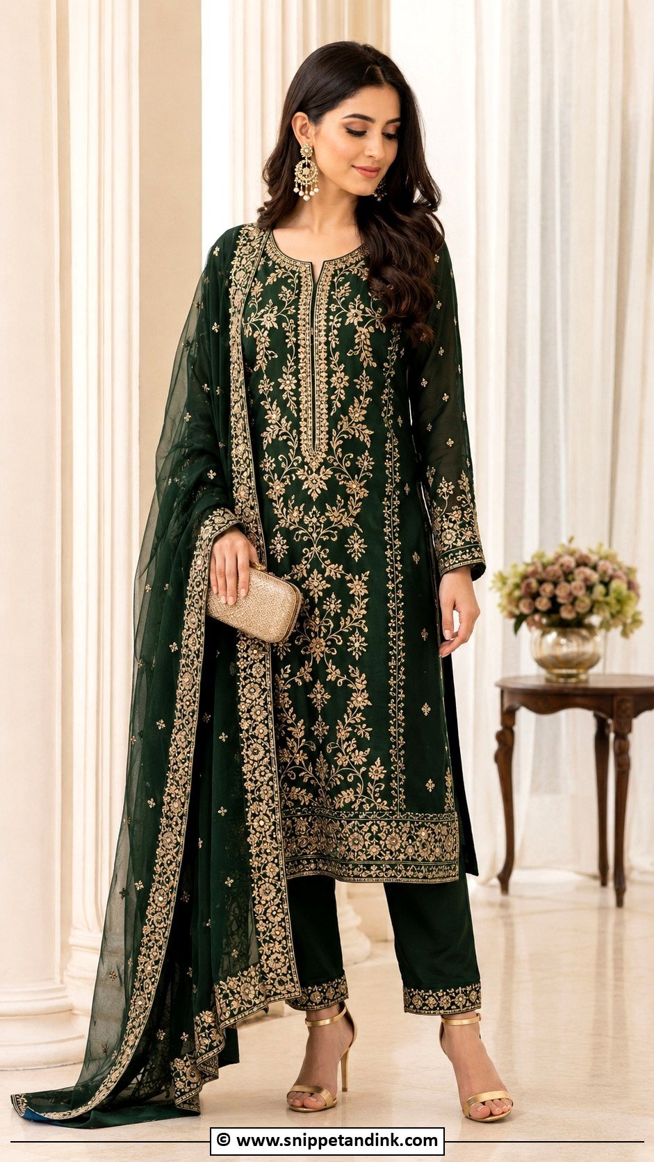 Embroidered Kurta Set - Snippet and Ink - 25 Wedding Kurta Set for Women Ideas