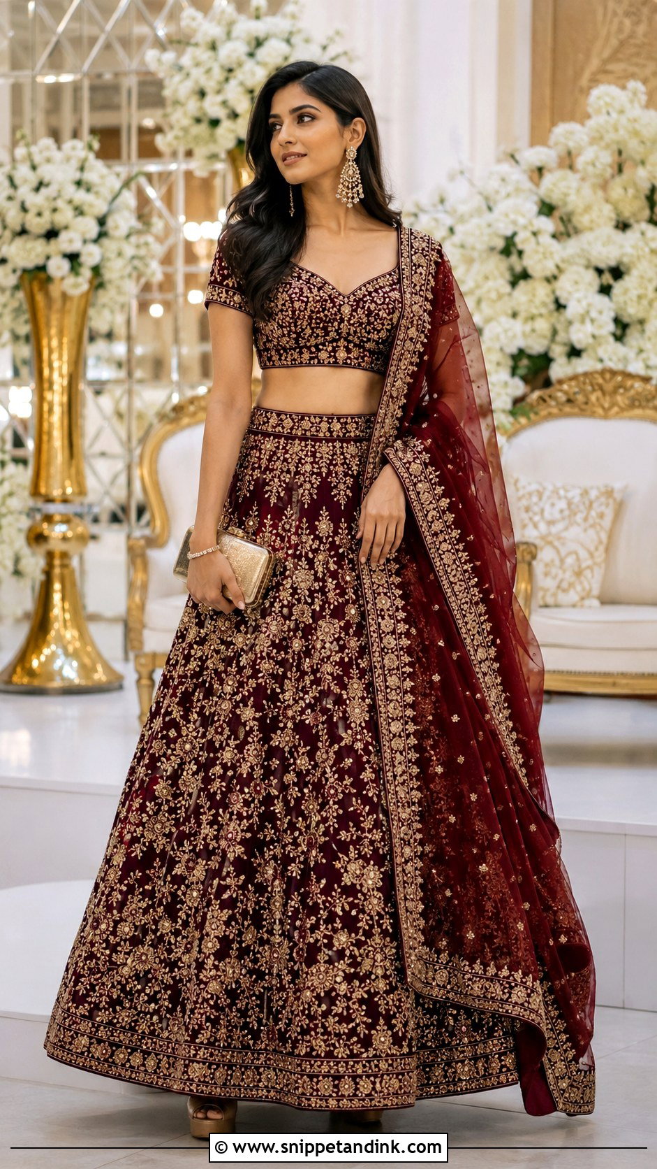 Embroidered Lehenga For Indian Wedding Reception - Snippet and Ink - 20 Indian Wedding Season Outfit Ideas