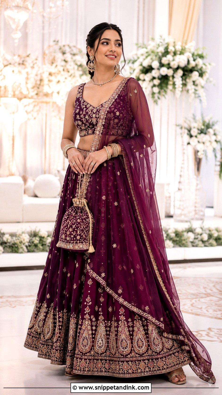 Embroidered Lehenga For Wedding Ceremony - Snippet and Ink - 20 Marrige Function Outfit Ideas