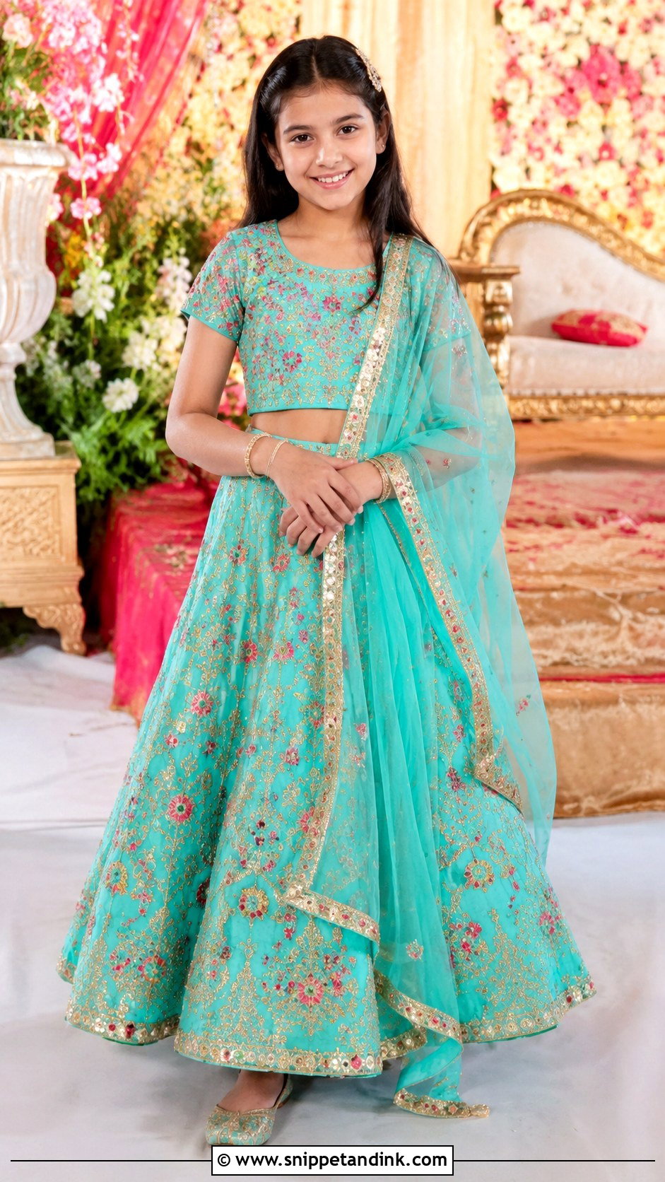 Embroidered Lehenga Girl Wedding Outfit - Snippet and Ink - 20 Drees Design for Girl Wedding Ideas