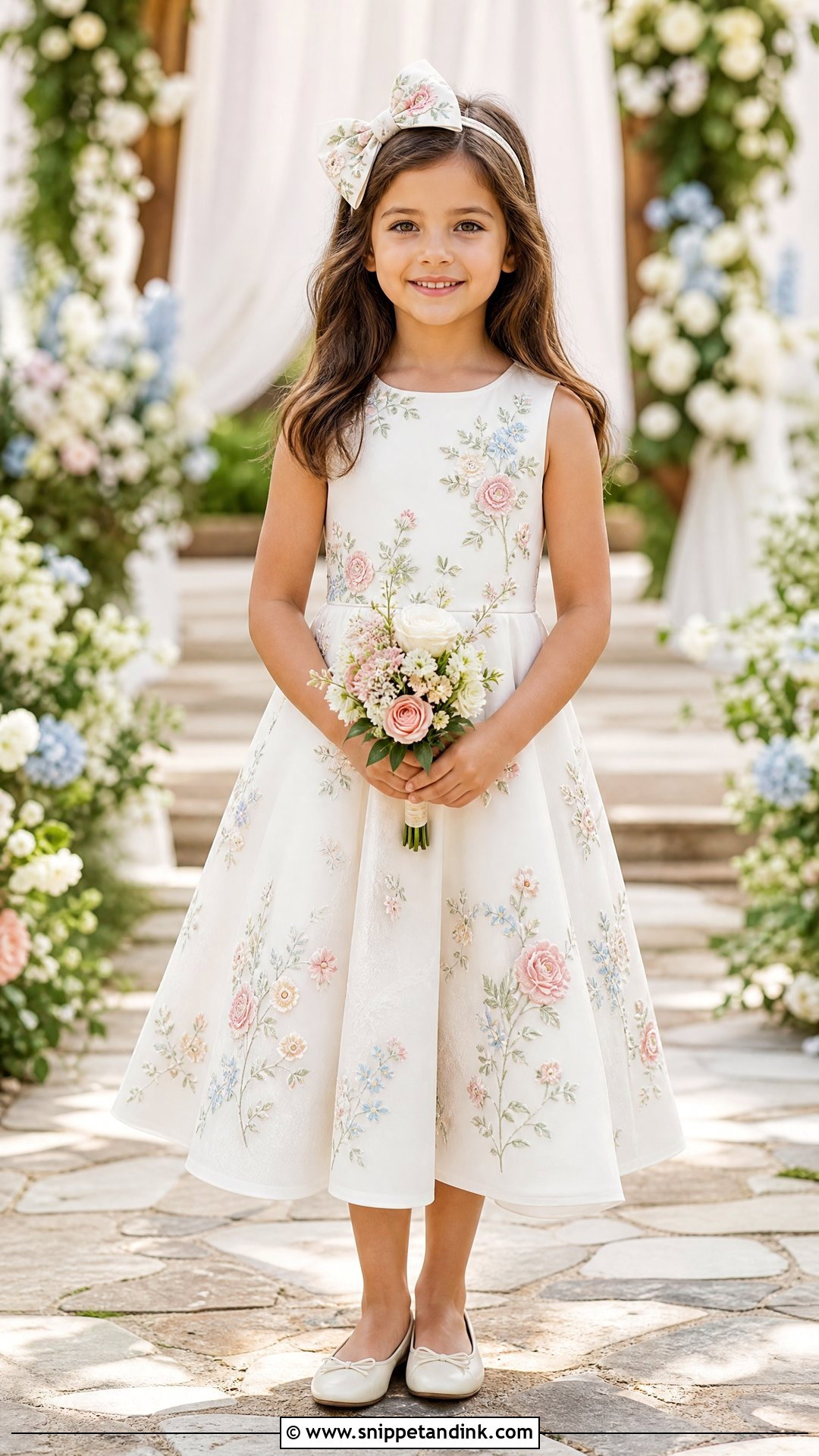 Embroidered Little Bride Gown - Snippet and Ink - 25 Little Bride Gown Styles for Kids