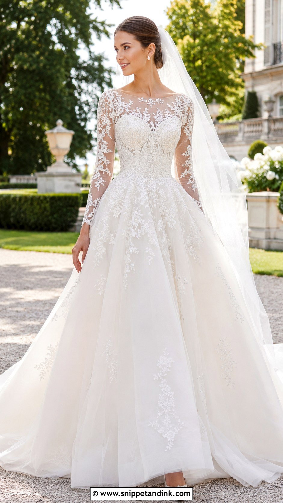 Embroidered Long Sleeve Ball Gown Wedding Dress - Snippet and Ink - 25 Long Sleeve Ball Gown Wedding Dress Ideas