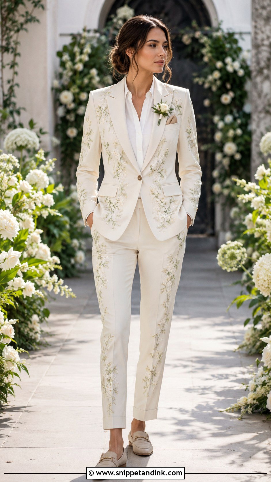 Embroidered Masc Wedding Suit - Snippet and Ink - 20 Masc Wedding Dress Ideas