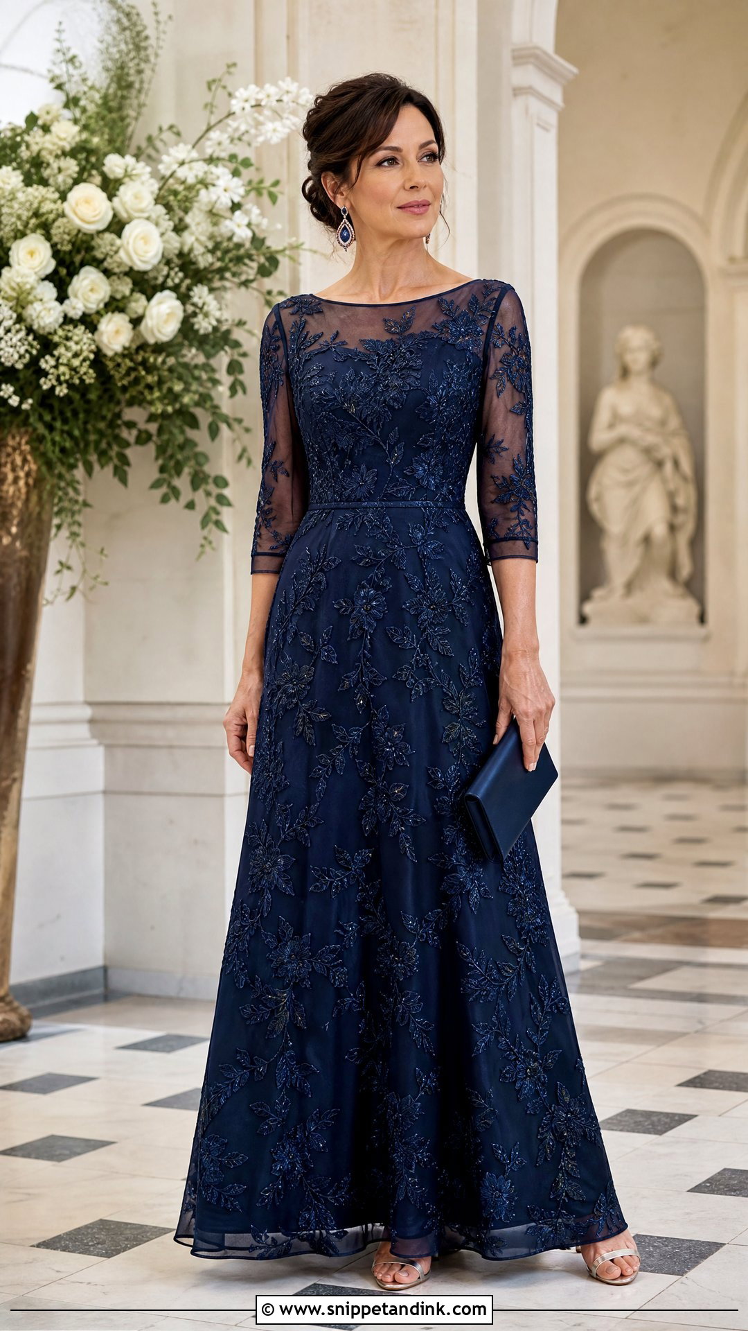 Embroidered Maxi Dress Wedding Outfit - Snippet and Ink - 20 Sister’s Wedding Outfit Ideas