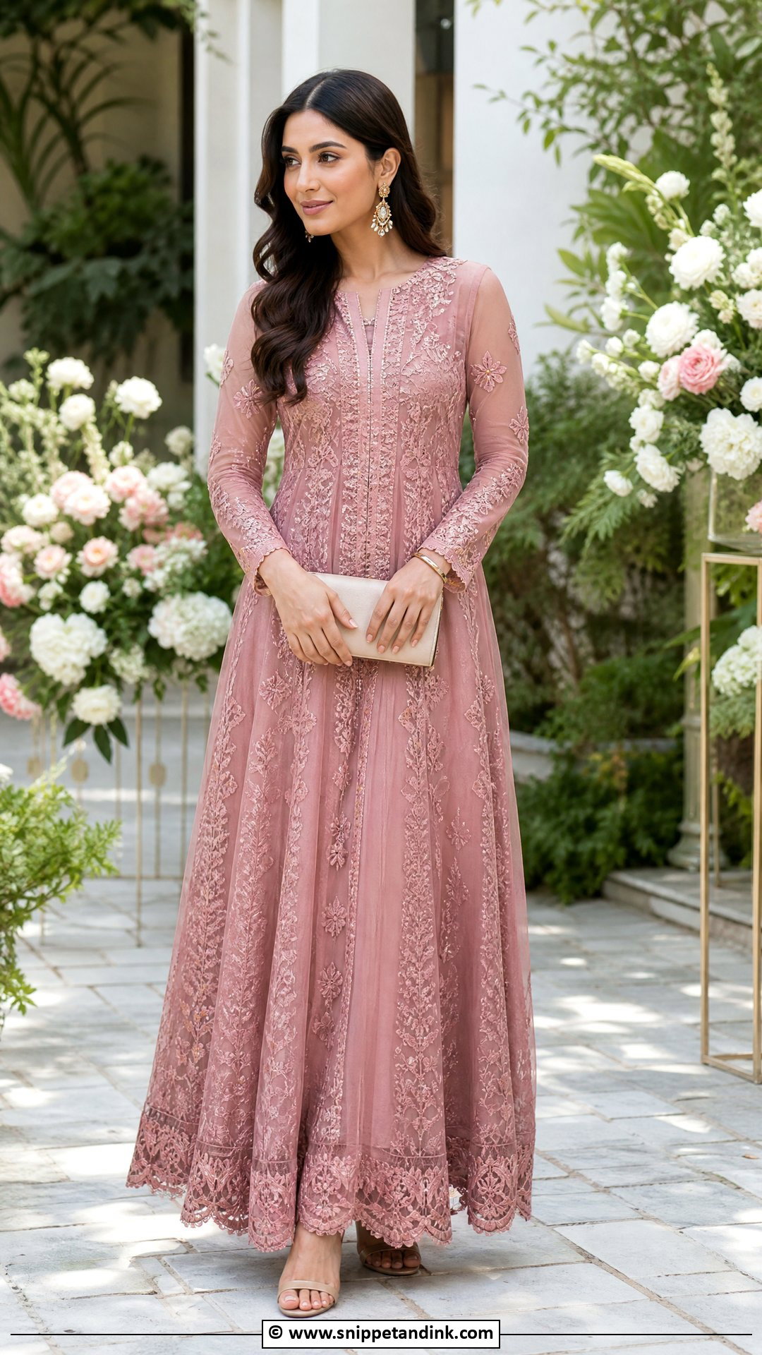 Embroidered Maxi Dress Wedding Outfit - Snippet and Ink - 30 Weeding Dressing Woman Ideas
