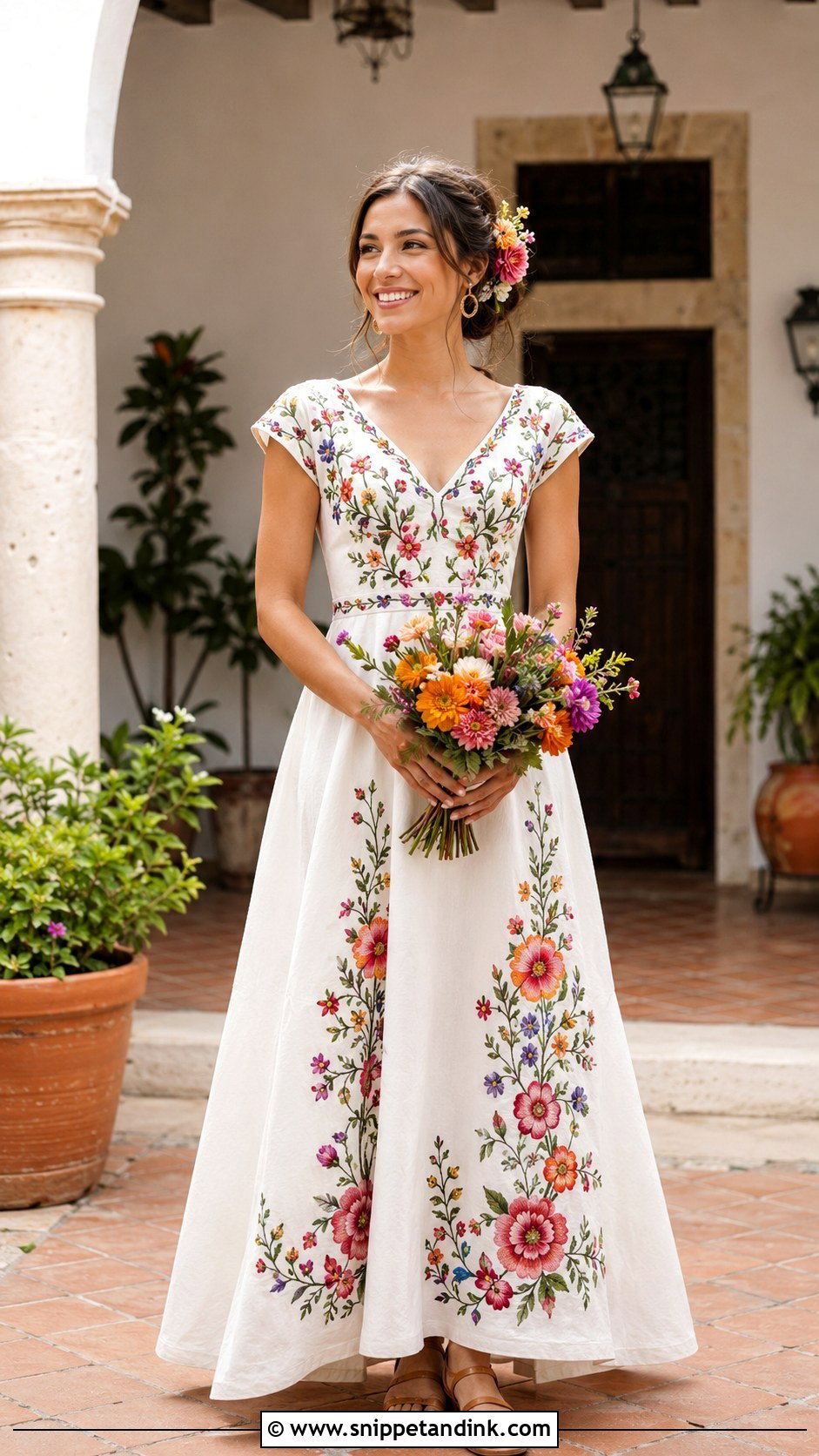 Embroidered Mexican Wedding Dress - Snippet and Ink - 20 Mexico Wedding Dress Ideas