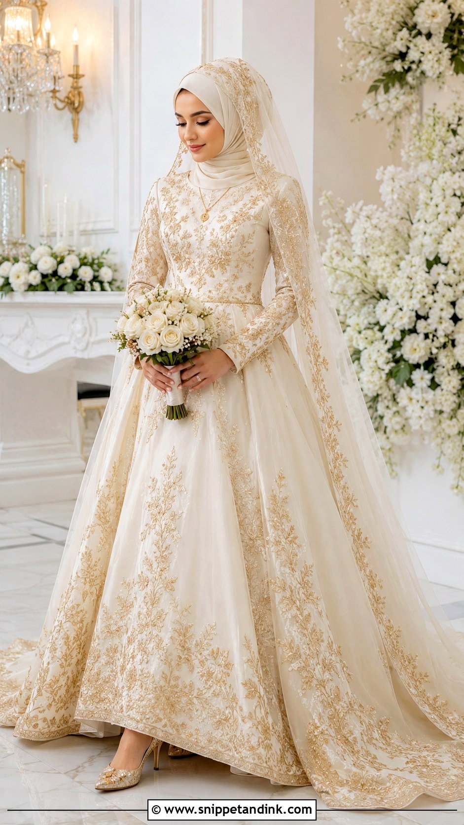 Embroidered Muslim Wedding Dress - Snippet and Ink - 30 Muslim Wedding Dress Ideas