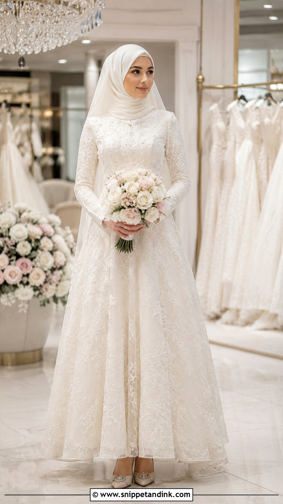 Embroidered Muslim Wedding Dress - Snippet and Ink - 25 Modern Muslim Wedding Dresses
