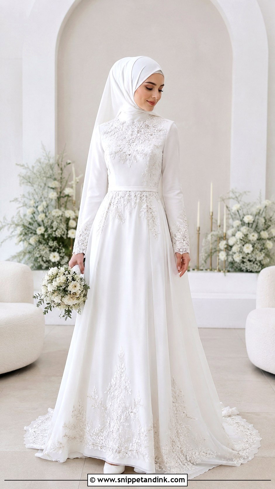 Embroidered Muslim Wedding Dress - Snippet and Ink - 25 Simple Muslim Wedding Dress Ideas
