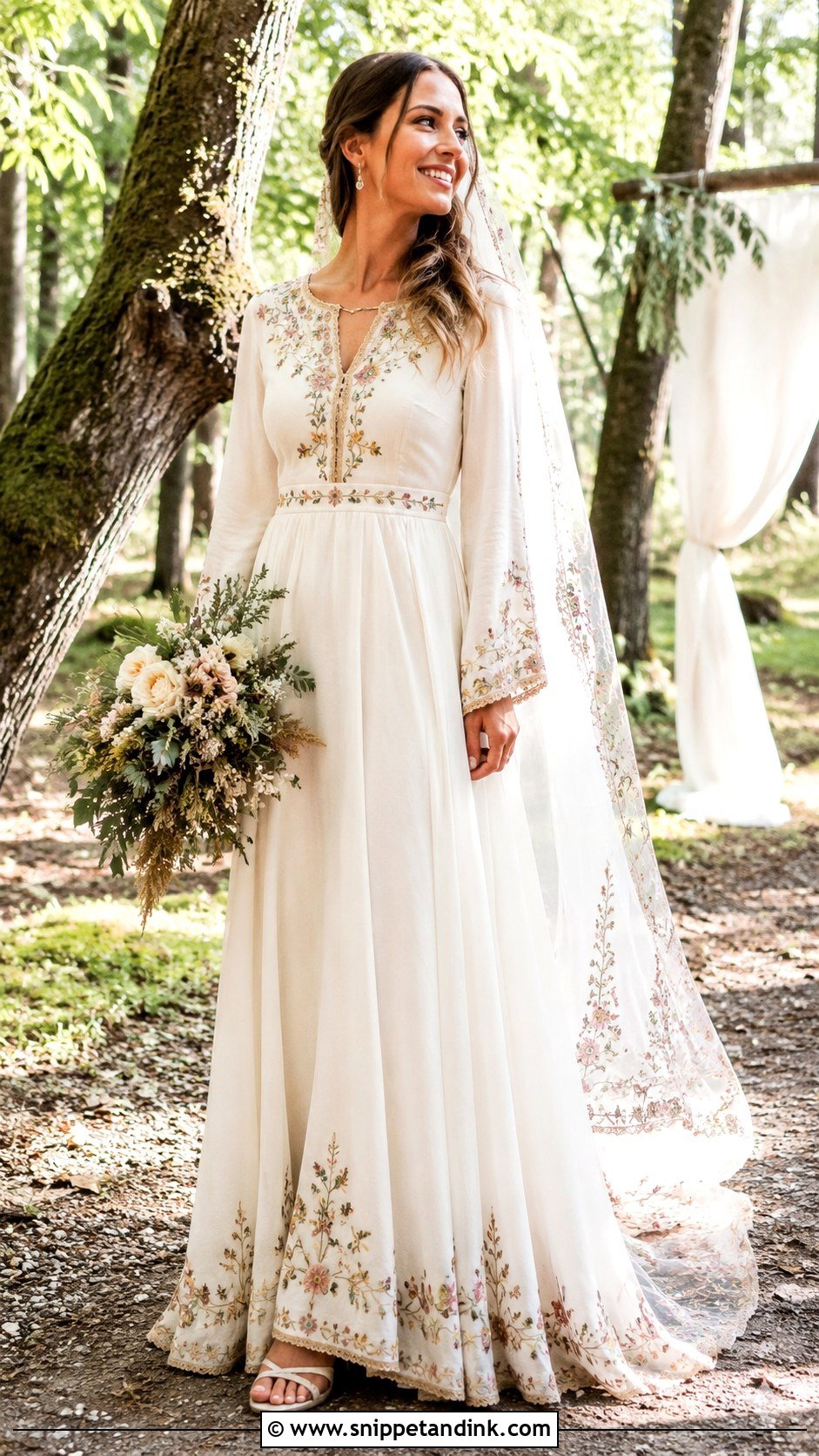Embroidered Muslin Wedding Dress - Snippet and Ink - 20 Muslin Wedding Dress Ideas