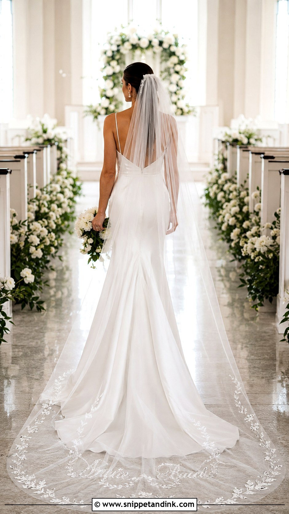 Embroidered Name Custom Veil - Snippet and Ink - 25 Custom Veil Ideas