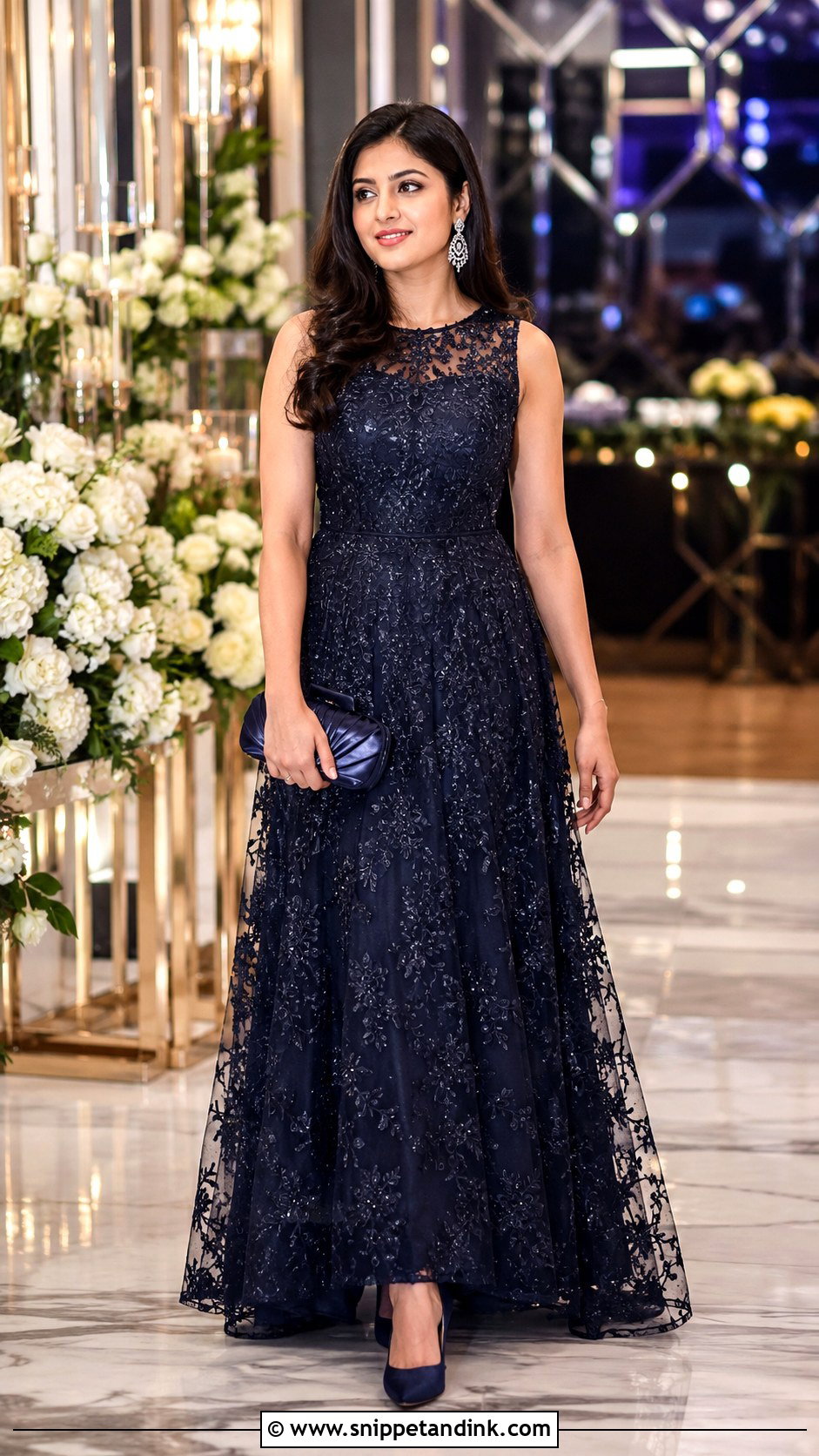 Embroidered Net Indo Western Gown For Indian Wedding - Snippet and Ink - 20 Indo Western Gowns Indian Weddings