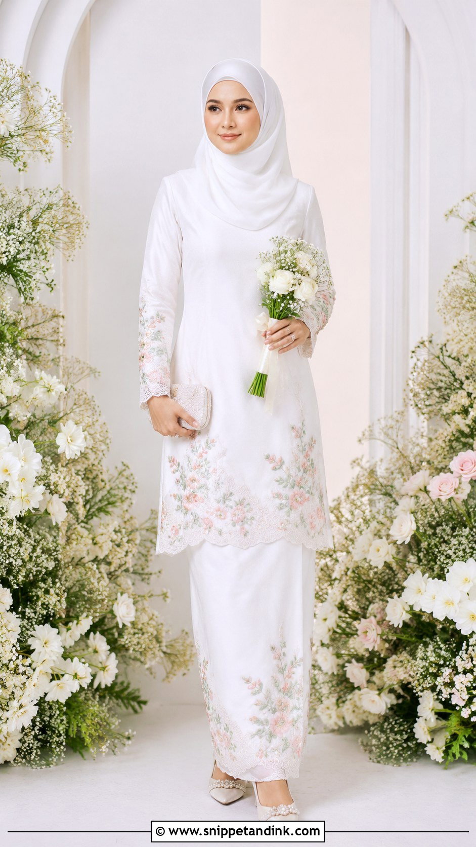 Embroidered Nikah Dress - Snippet and Ink - 25 Malay Nikah Wedding Dress Ideas