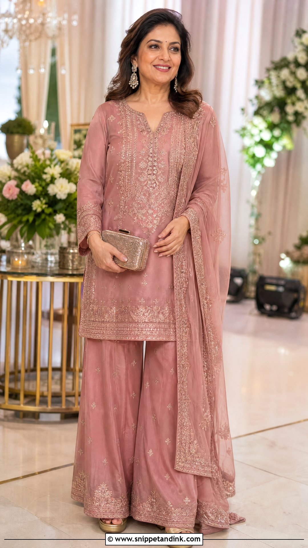 Embroidered Palazzo Suit For Bridal Mom - Snippet and Ink - 20 Indian Bridal Mom Dress Ideas