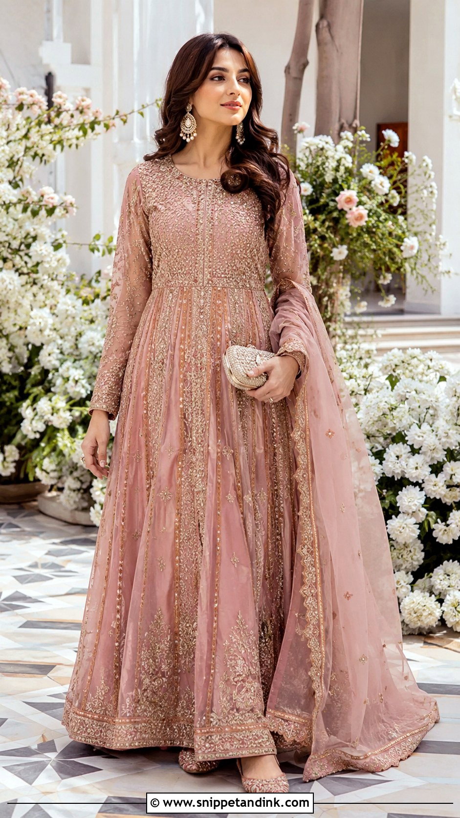 Embroidered Pishwas Frock for Wedding - Snippet and Ink - 20 Long Frock for Wedding Ideas