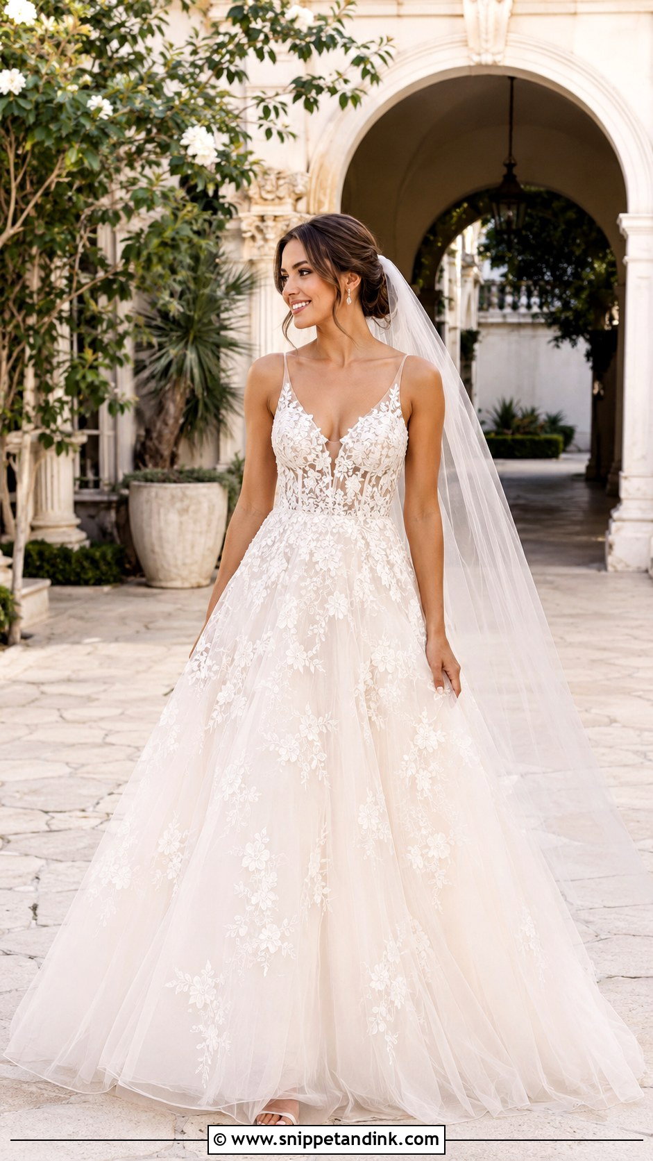 Embroidered Princess Gown Wedding Dress - Snippet and Ink - 25 Princess Gown Wedding Dress Ideas
