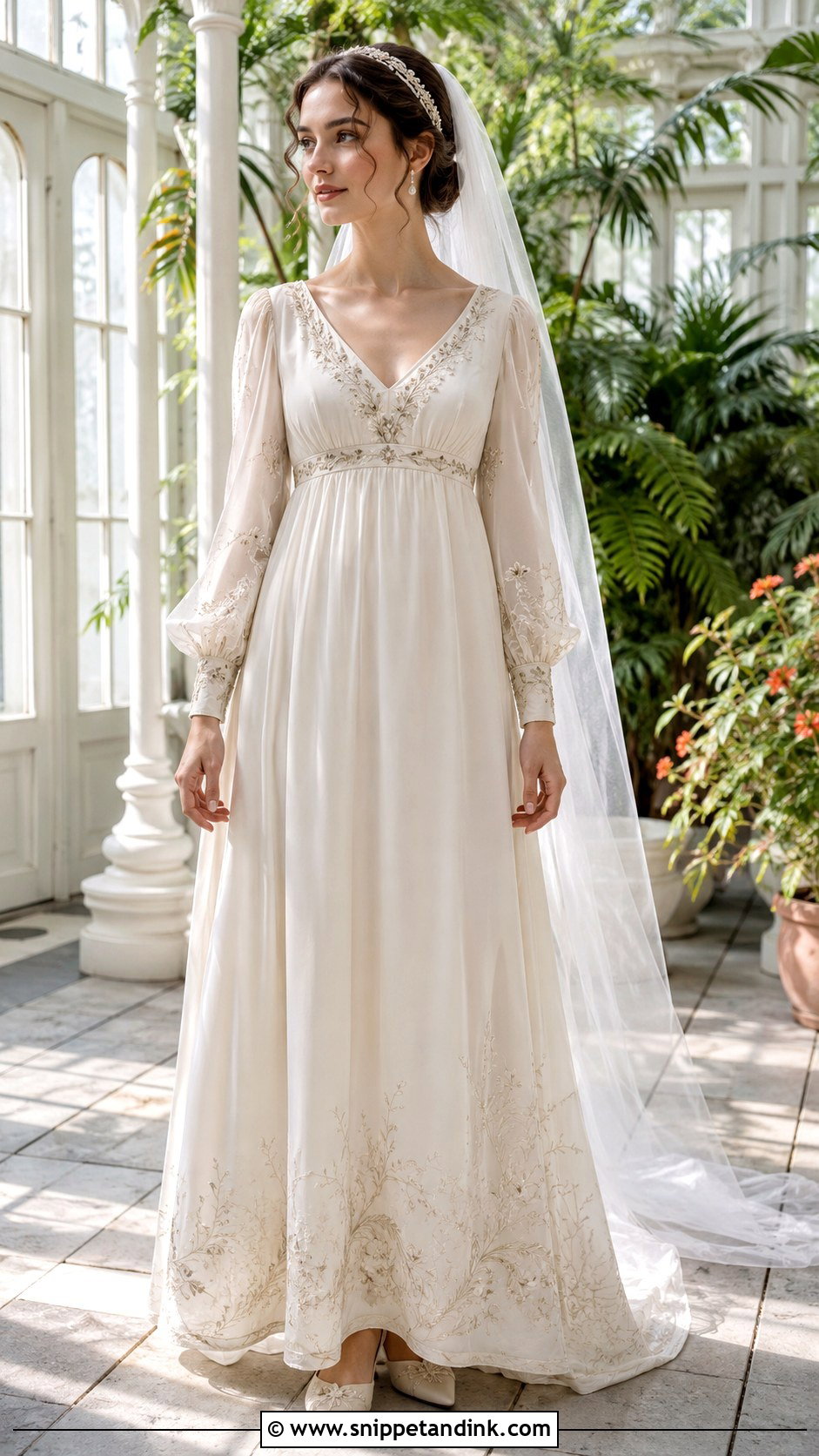 Embroidered Regency Era Wedding Dress - Snippet and Ink - 20 Regency Era Wedding Dress Ideas
