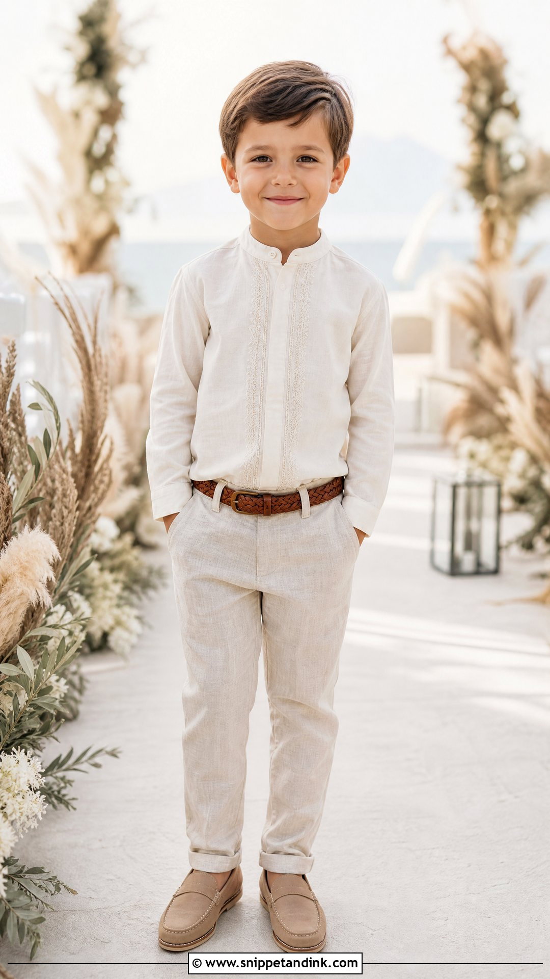 Embroidered Ring Bearer Shirt With Linen Trousers - Snippet and Ink - 20 Ring Bearer Shirt Ideas