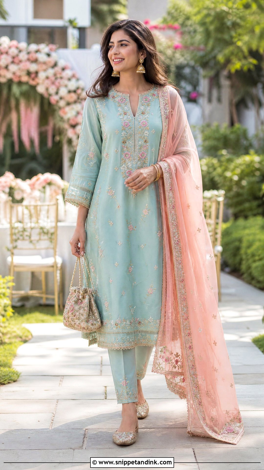 Embroidered Salwar Suit Day Wedding Outfit - Snippet and Ink - 20 Outfits for Marriage Functions