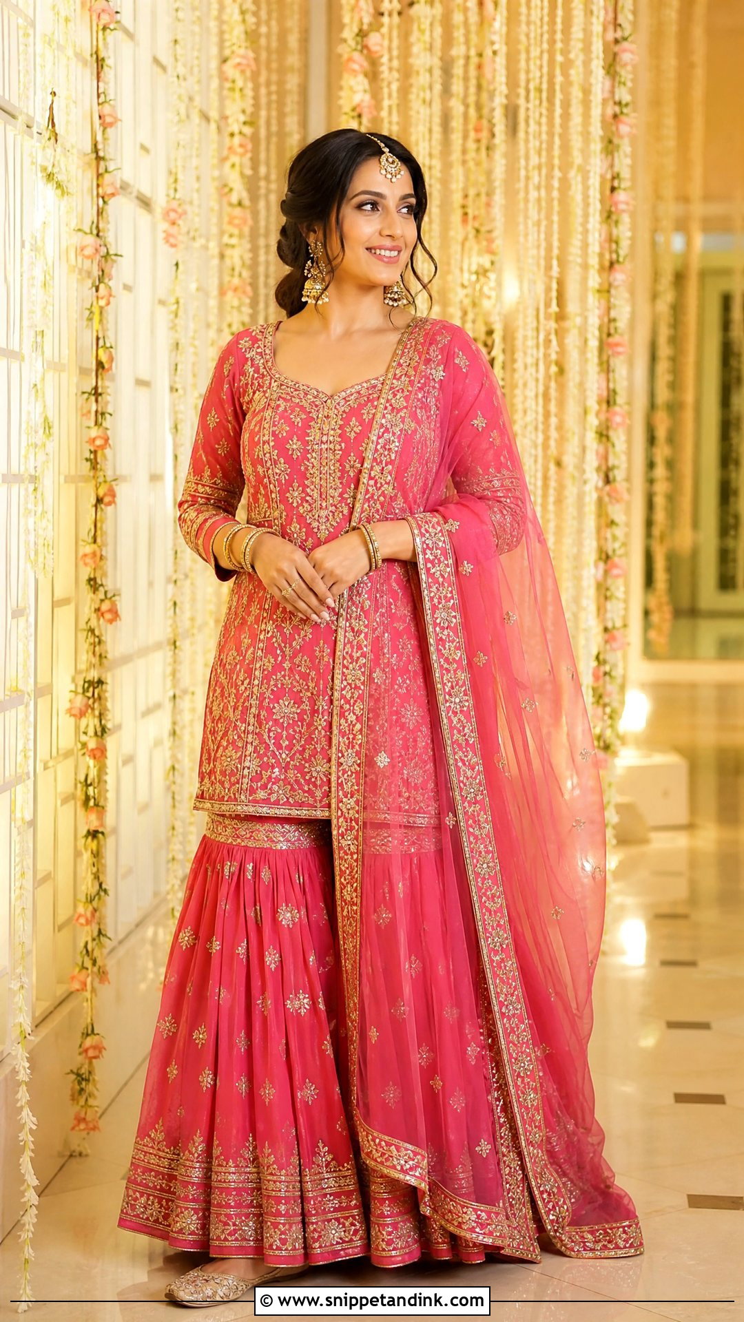 Embroidered Sangeet Gharara - Snippet and Ink - 20 Sangeet Outfit Ideas for Bride