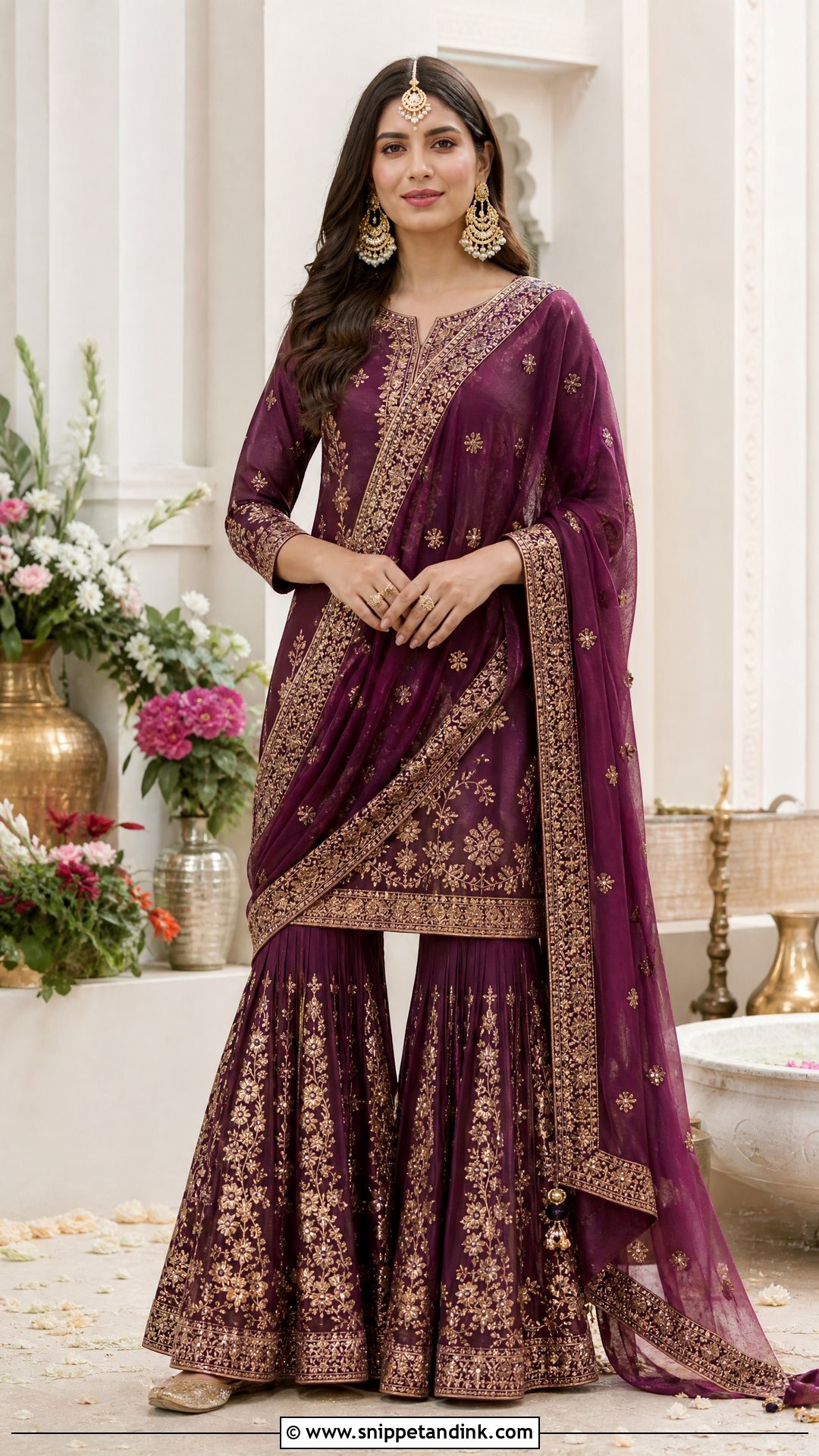 Embroidered Sharara For Sister Wedding Ceremony - Snippet and Ink - 20 Indian Sisters Wedding Dresses