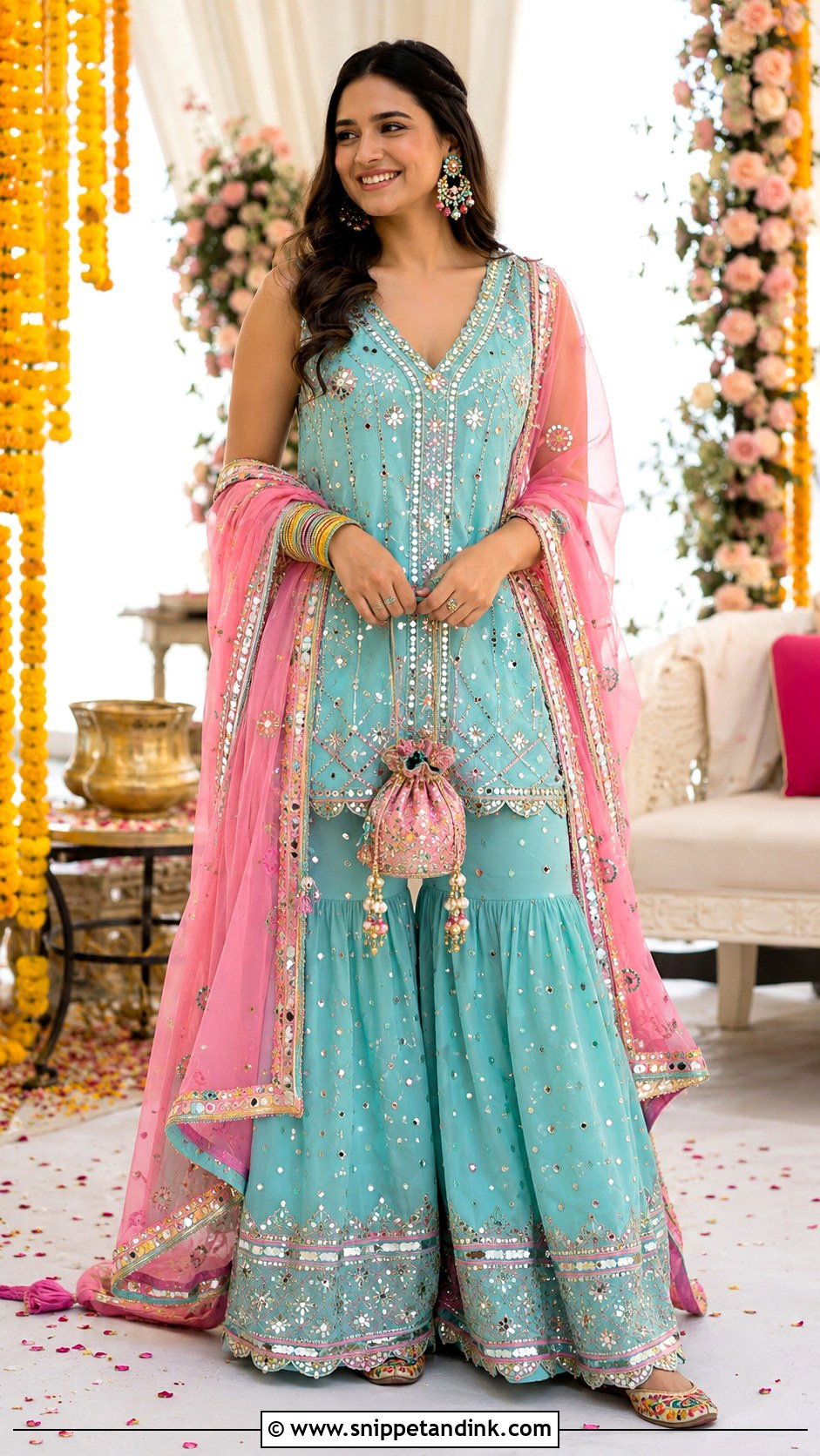 Embroidered Sharara Set for Brides Sister - Snippet and Ink - 20 Bride Sister Outfit for Wedding Ideas