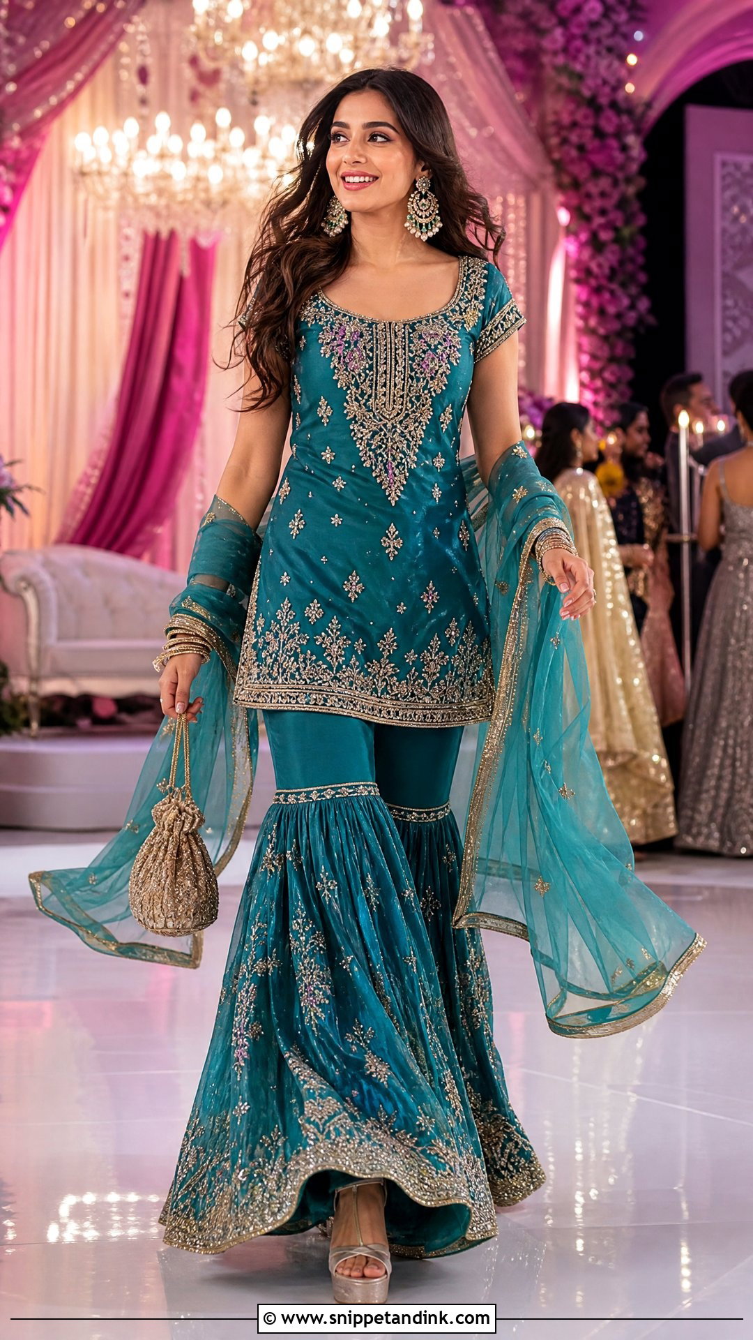 Embroidered Sharara Suit - Snippet and Ink - 20 Suit Ideas for Women Indian Wedding