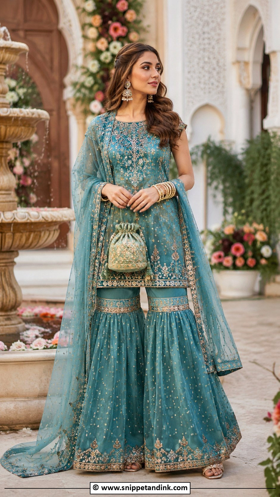 Embroidered Sharara Wedding Outfit For Bride Sister - Snippet and Ink - 30 Wedding Outfit for Brides Sister Ideas
