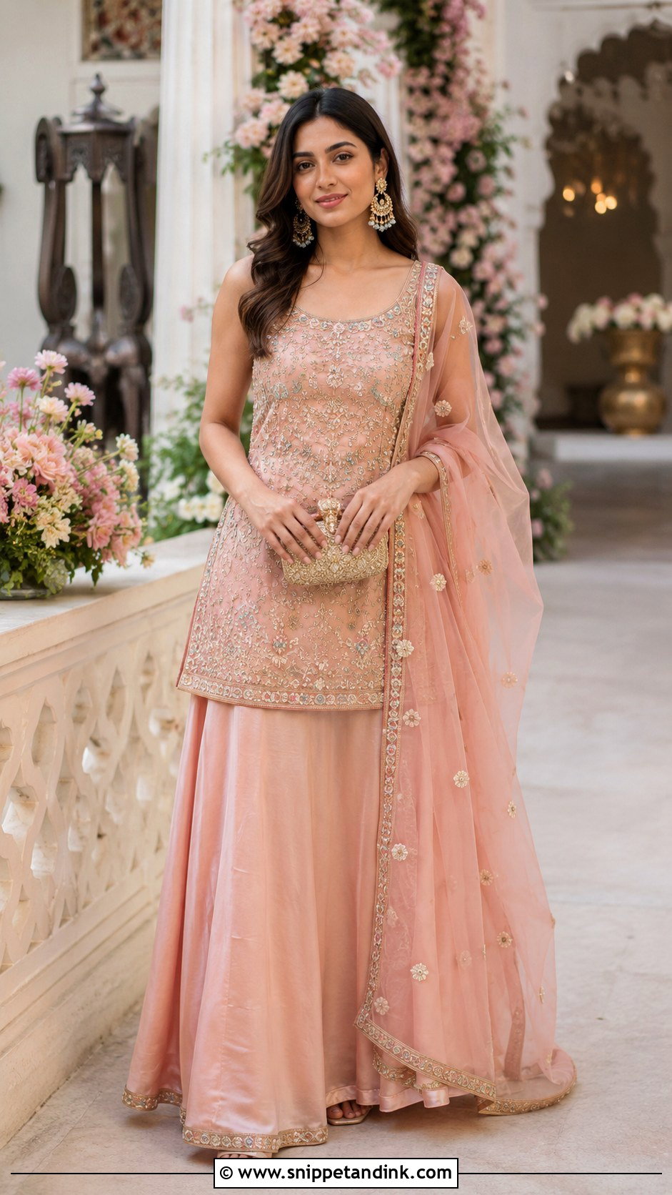 Embroidered Short Kurti With Lehenga Skirt - Snippet and Ink - 20 Kurti Skirt Indian Weddings Ideas