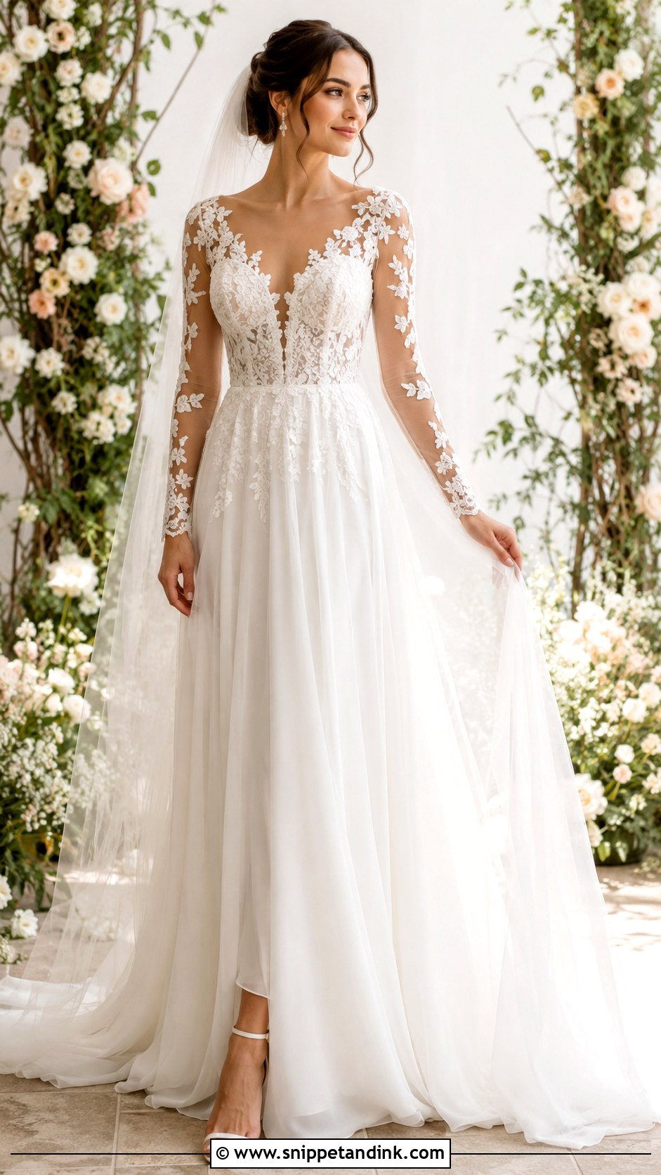 Embroidered Sleeve Wedding Dress - Snippet and Ink - 30 Wedding Dresses Sleeves