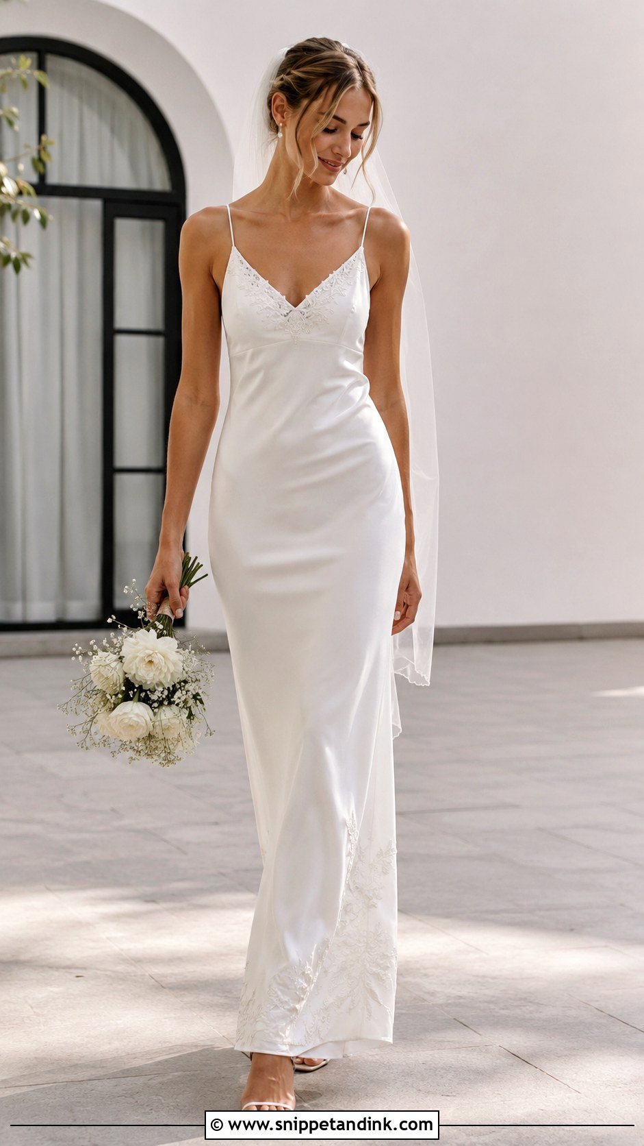 Embroidered Slip Wedding Dress - Snippet and Ink - 25 Embroidery Wedding Dress Ideas