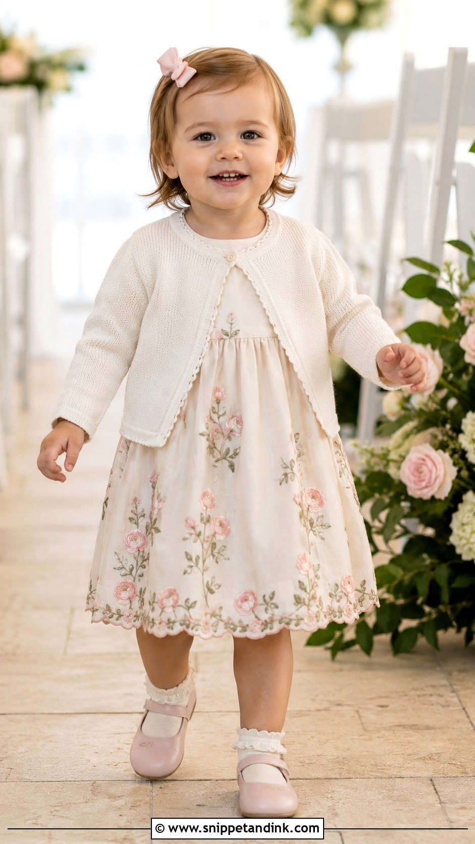 Embroidered Toddler Girl Wedding Outfit - Snippet and Ink - 20 Girl Kids Wedding Outfits