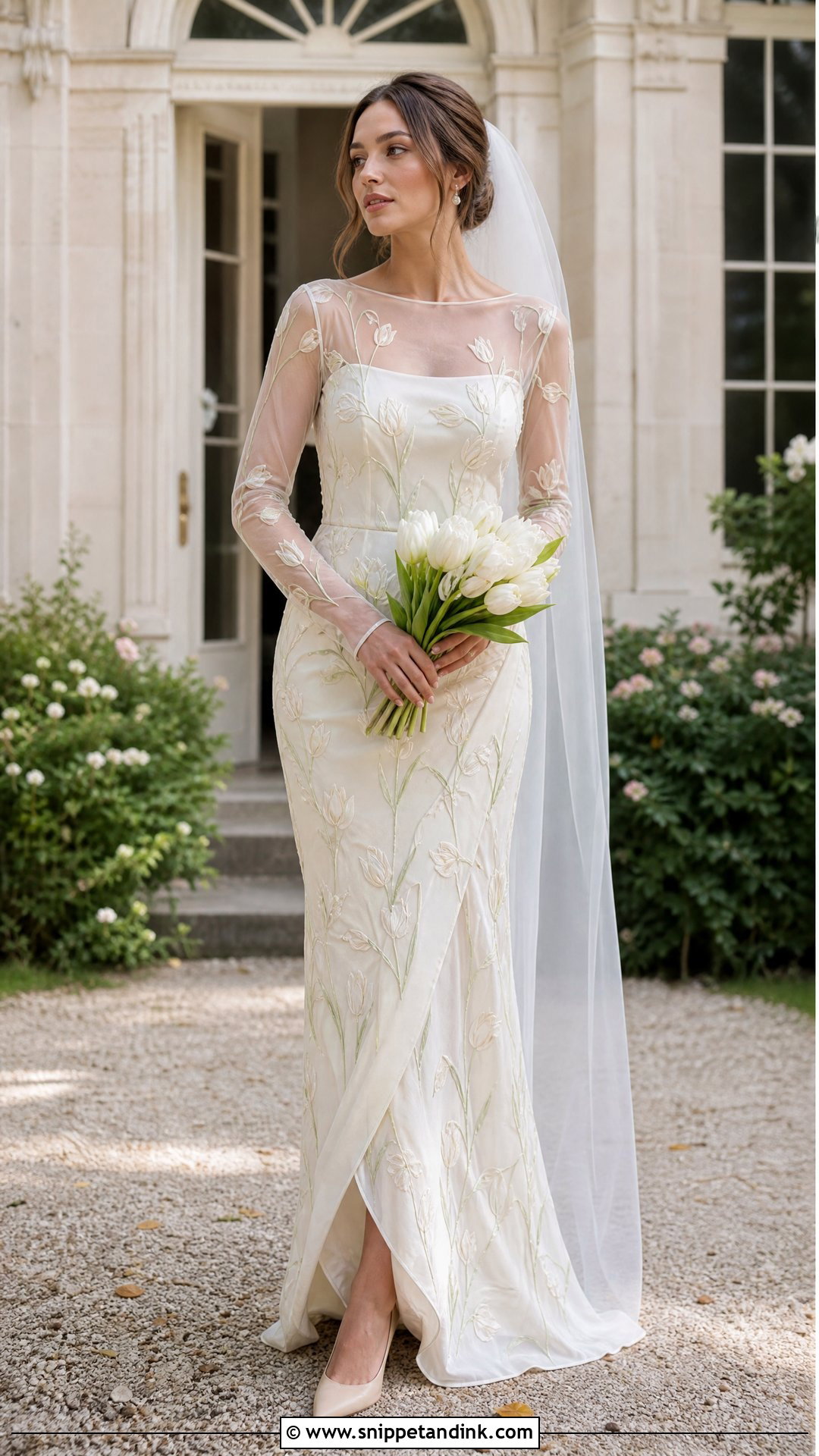 Embroidered Tulip Wedding Dress - Snippet and Ink - 20 Tulip Wedding Dress Ideas