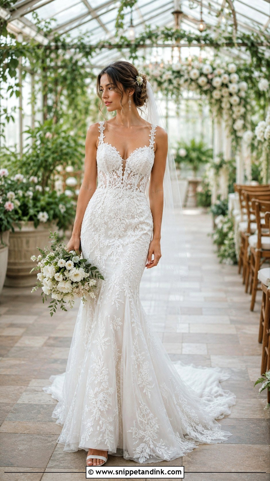 Embroidered Tulle Mermaid Wedding Dress With Straps - Snippet and Ink - 20 Mermaid Wedding Dress with Straps Ideas