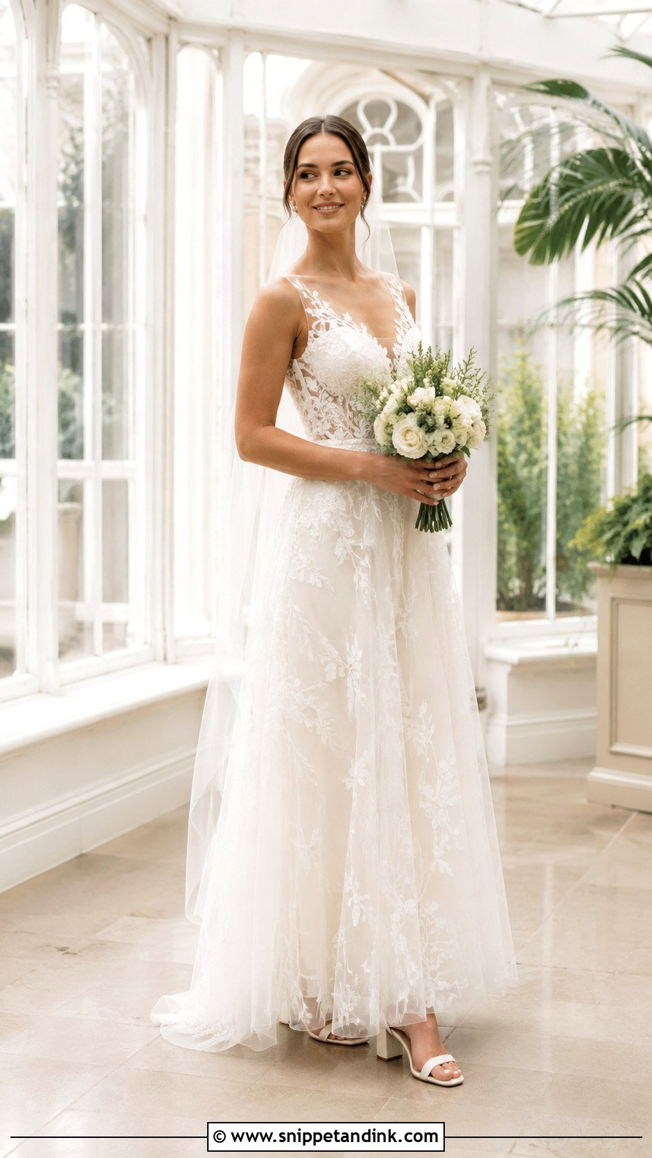 Embroidered Tulle Morning Wedding Dress - Snippet and Ink - 20 Morning Wedding Dress Ideas