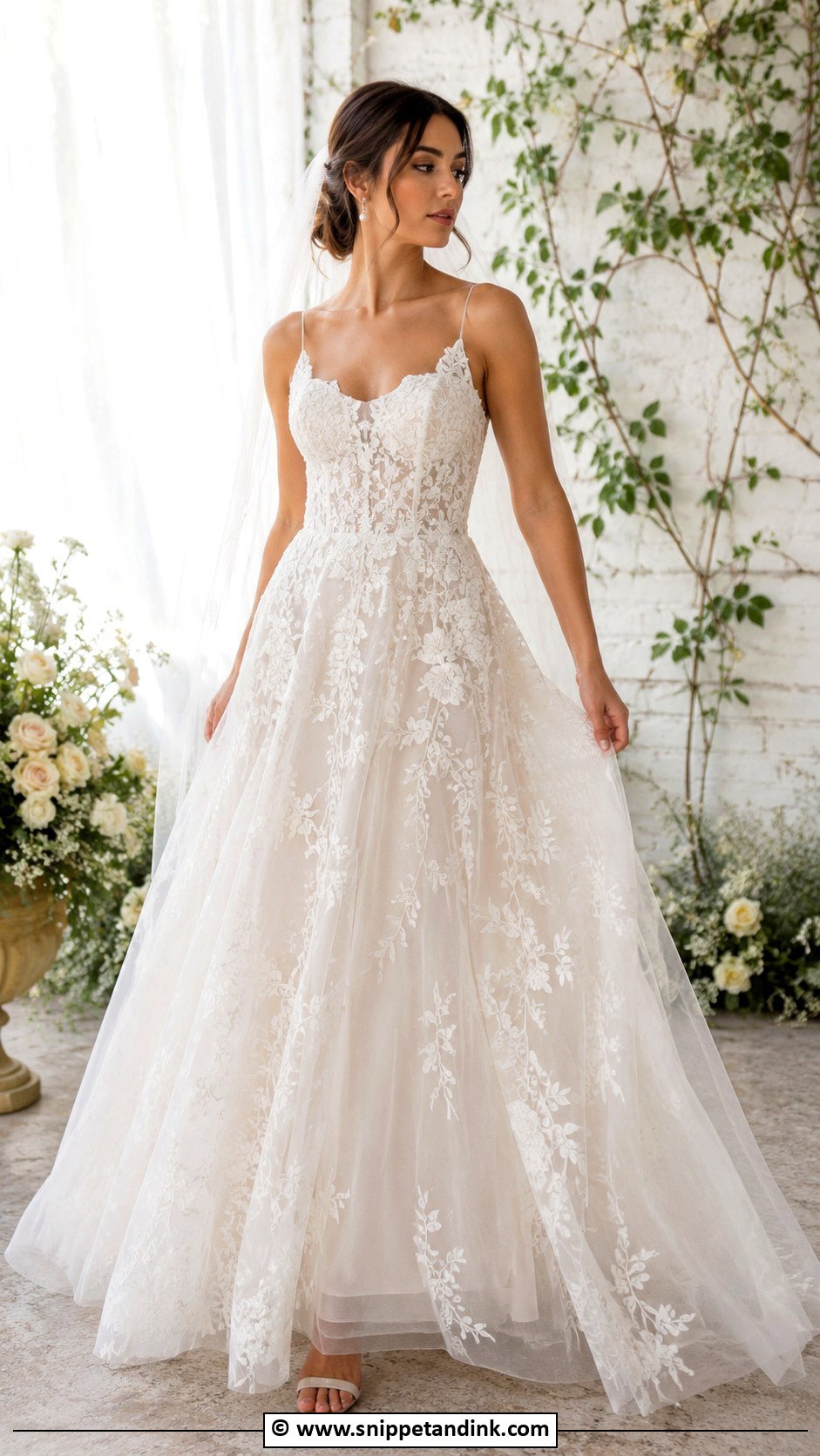 Embroidered Tulle Wedding Dress - Snippet and Ink - 30 Tulle Wedding Dress Ideas