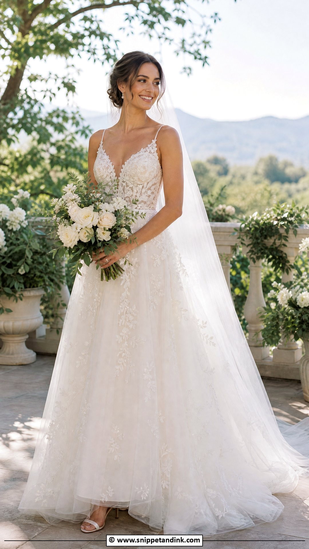 Embroidered Tulle Wedding Dress - Snippet and Ink - 35 Classy Wedding Dress Ideas