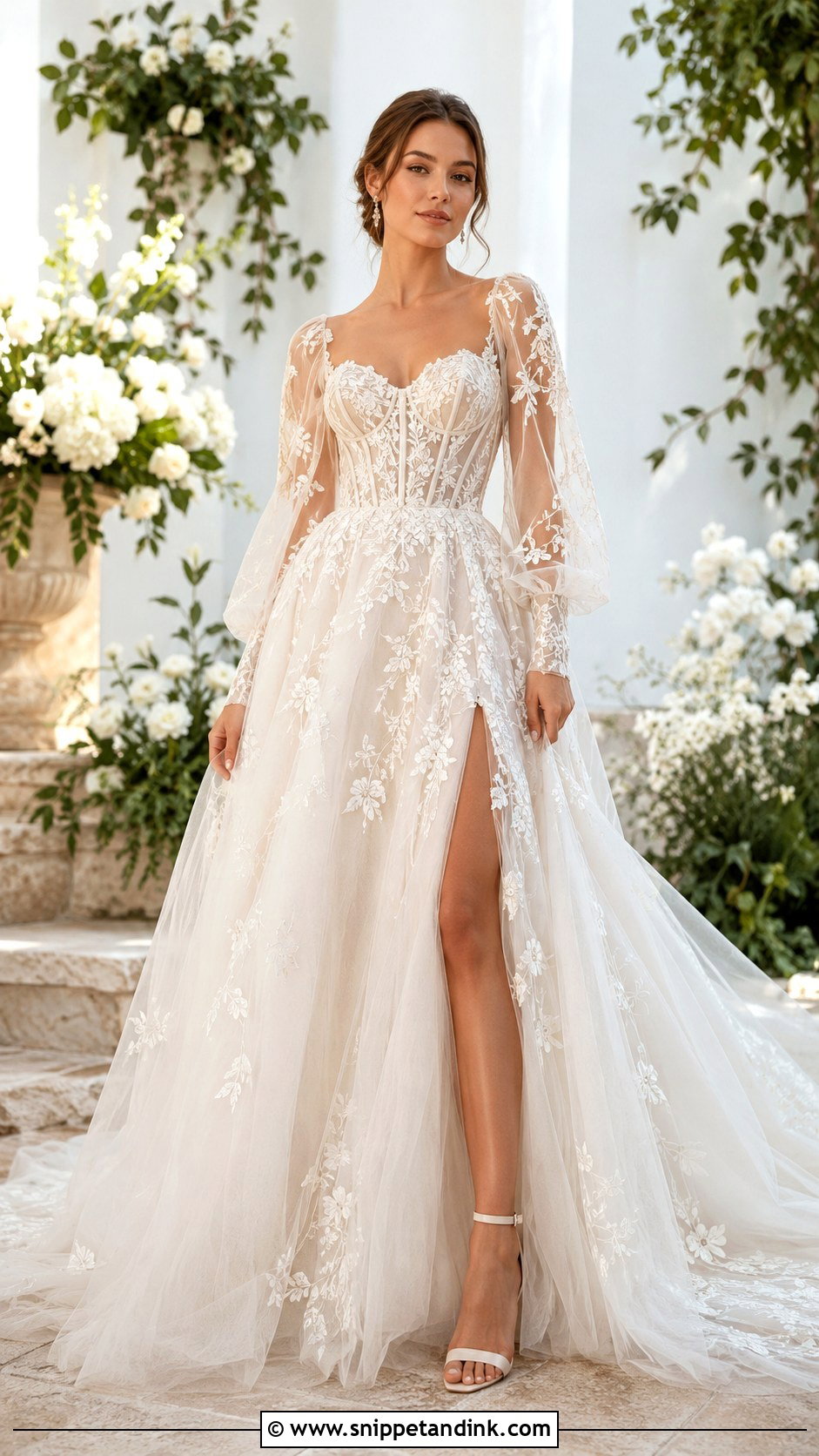 Embroidered Tulle Wedding Dress - Snippet and Ink - 25 Haute Couture Wedding Dress Ideas