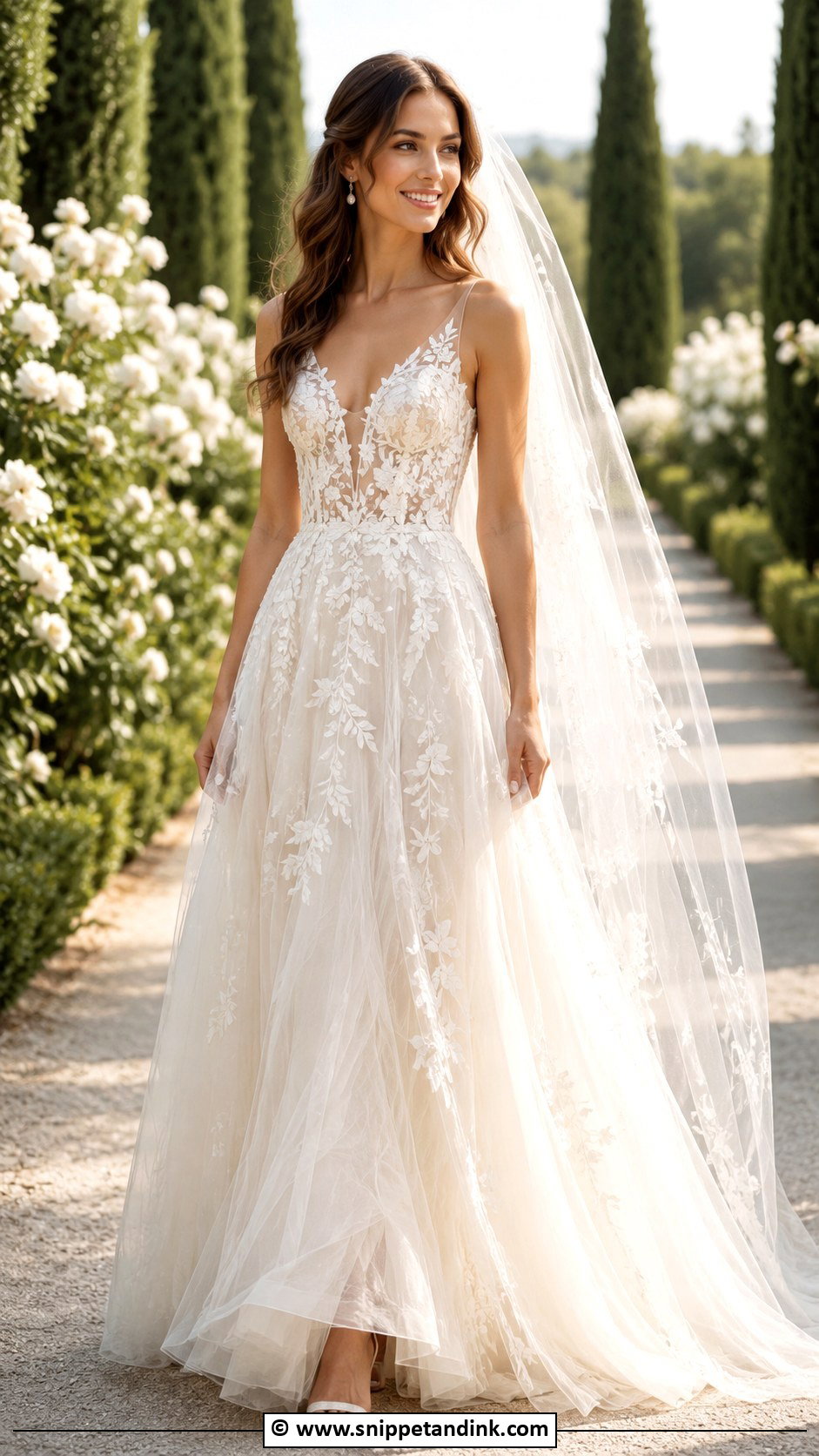 Embroidered Tulle Wedding Dress - Snippet and Ink - 30 Couture Wedding Gowns