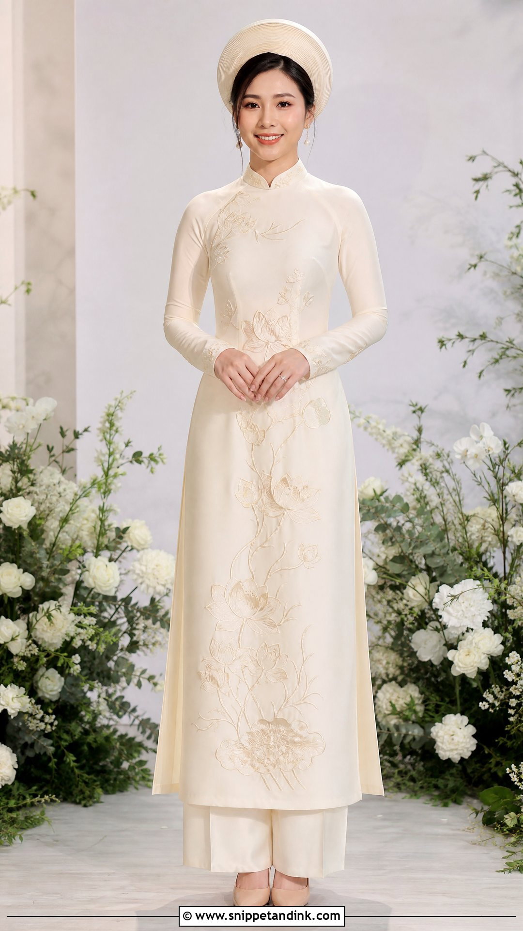 Embroidered Vietnamese Wedding Ao Dai - Snippet and Ink - 25 Vietnamese Wedding Dress Ideas